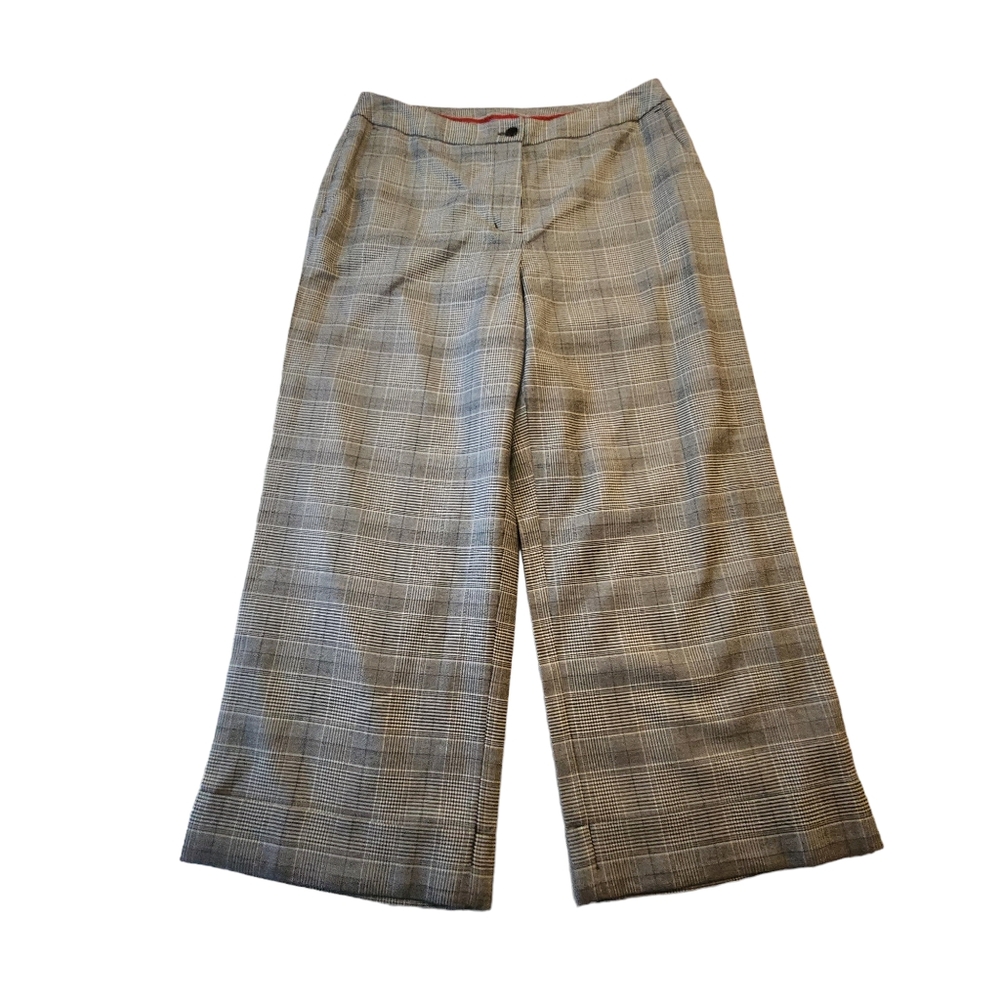 Chico’s Women’s Houndstooth Plaid Cuffed Capris Size 0.5 (6)